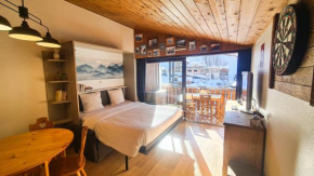 Studio les Granges - Vue montage et village, Centre la Clusaz - AravisTour